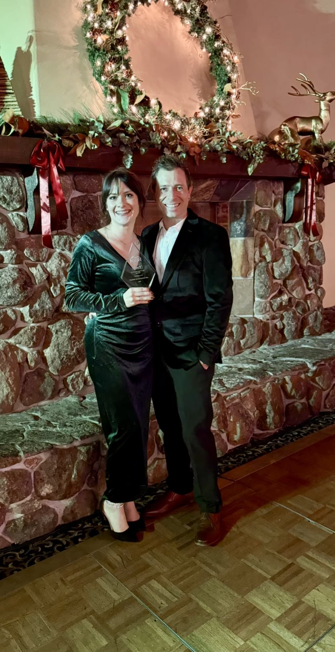 Garrett Parrish and Autumn Pressley at the 2025 NARI Remodeler of the Year awards ceremony